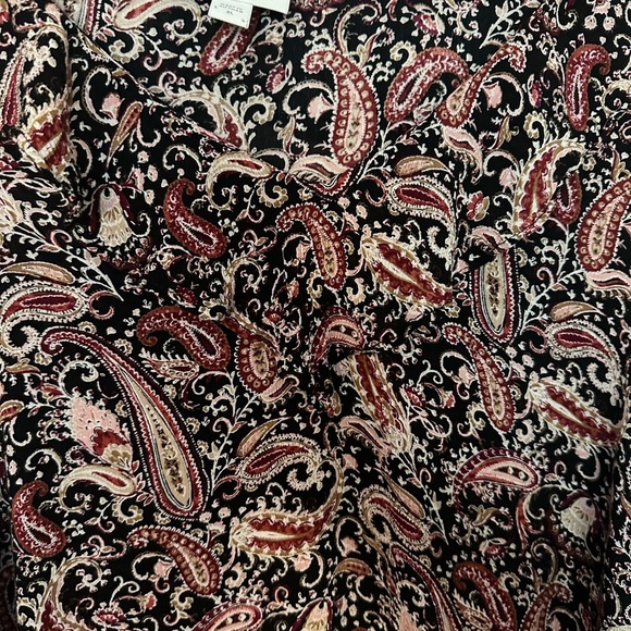 J Jill Paisley Boho Lightweight Rayon Long Sleeve Blouse Top Women's XL - Picture 3 of 8